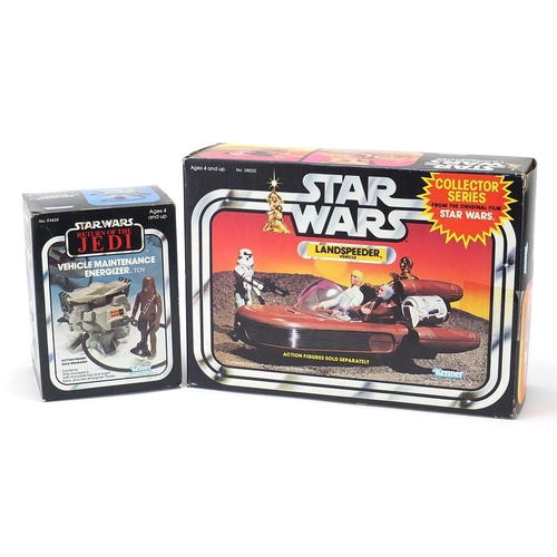 605 - 1980's Star Wars Landspeeder vehicle and Vehicle Maintenance Energizer with boxes by Kenner