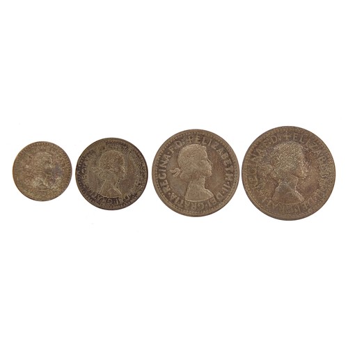 552 - Elizabeth II 1954 Maundy coin set