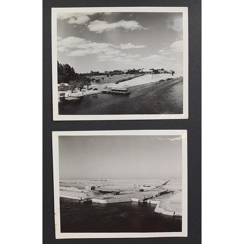 471 - World War II black and white photograph album relating to HMS Rajah Roker class carrier, including p... 