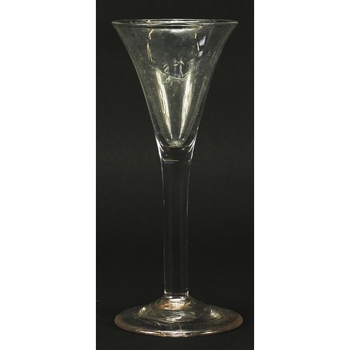 341 - 18th century wine glass, 18cm high