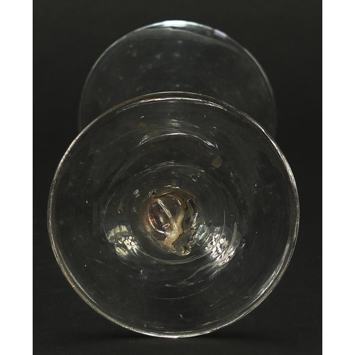 341 - 18th century wine glass, 18cm high