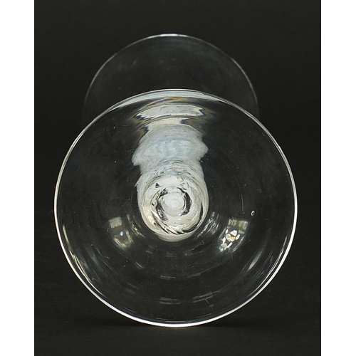 192 - 18th century wine glass with multiple opaque twist stem, 17cm high