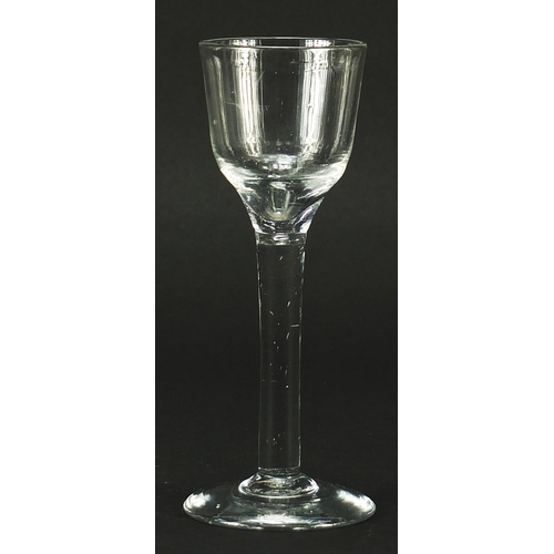 91 - 18th century wine glass, 14.5cm high