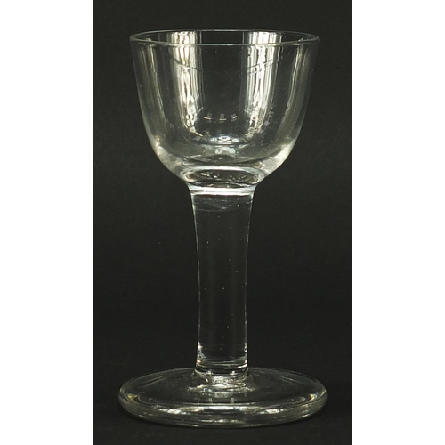 252 - 18th century wine glass, 13cm high