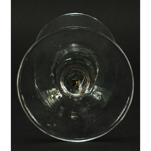 89 - Large 18th century wine glass, 19cm high