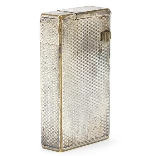 503 - Dunhill silver plated pocket lighter with engine turned decoration