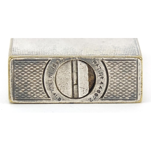 503 - Dunhill silver plated pocket lighter with engine turned decoration