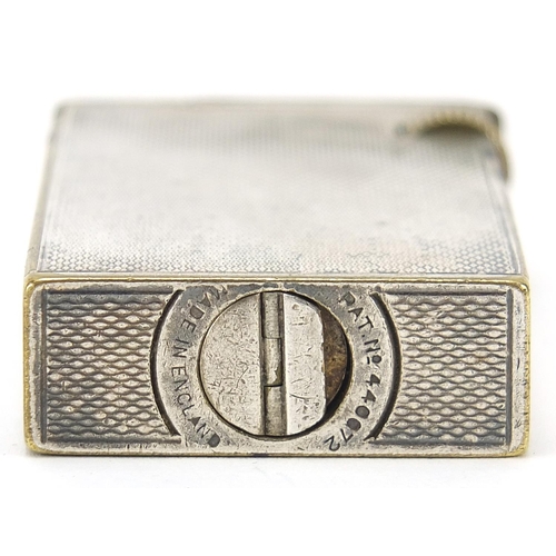 503 - Dunhill silver plated pocket lighter with engine turned decoration