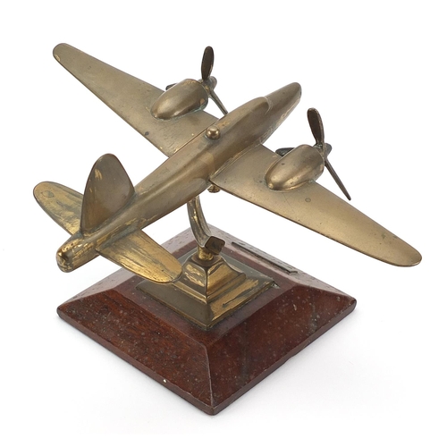 473 - Military interest brass model of an aeroplane with plaque inscribed Wimpey, 21cm wide