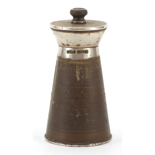 212 - Joseph Gloster Ltd silver peppermill, Birmingham 1972, 9.5cm high, 172.5g