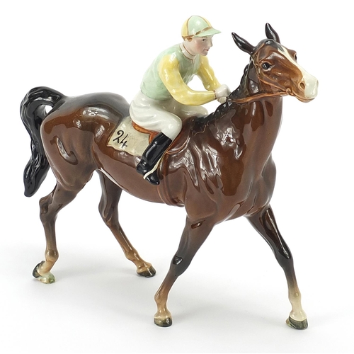 390 - Beswick jockey on horseback, 21cm high