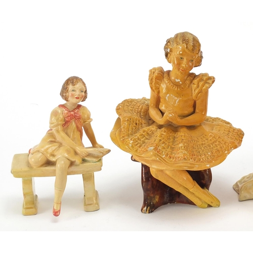 288 - Five Wade cellulose figurines, the largest 19cm high