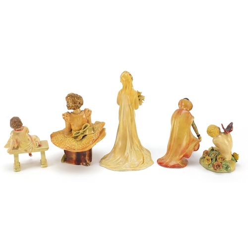 288 - Five Wade cellulose figurines, the largest 19cm high