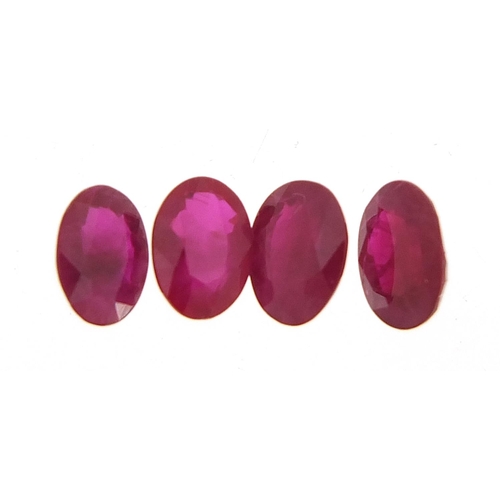 948 - Four ruby gemstones, each 7mm x 5mm