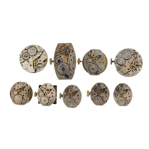 971 - Ladies wristwatch movements and crystals including Rotary, Avia and Rolco, the largest 25mm high