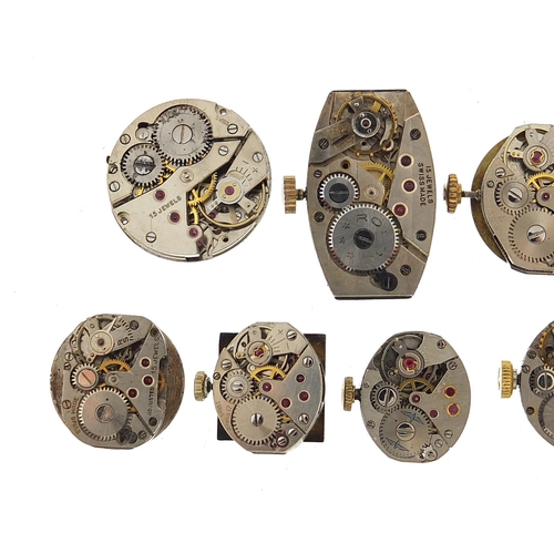 971 - Ladies wristwatch movements and crystals including Rotary, Avia and Rolco, the largest 25mm high