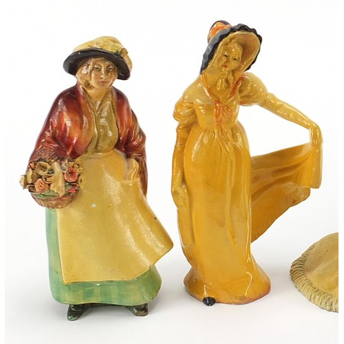 238 - Five Wade cellulose figurines of Art Deco females, the largest 21cm high