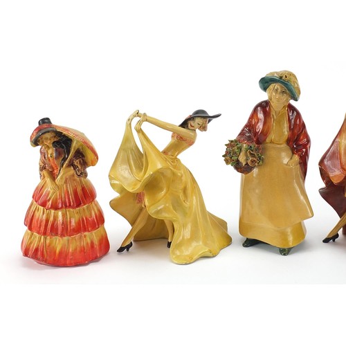 237 - Five Wade cellulose figurines of Art Deco females, the largest 20cm high