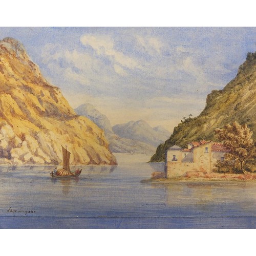 1050 - Landscapes, cottages and figures, six 19th century and later watercolours including one inscribed La... 