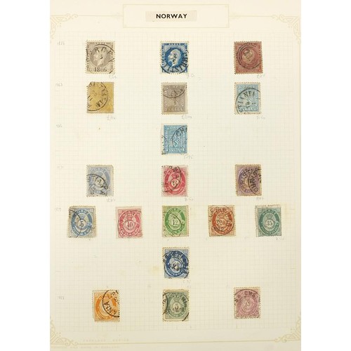 1890 - Collection of Norway stamps arranged on several pages