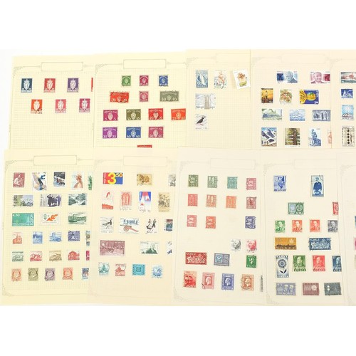 1890 - Collection of Norway stamps arranged on several pages