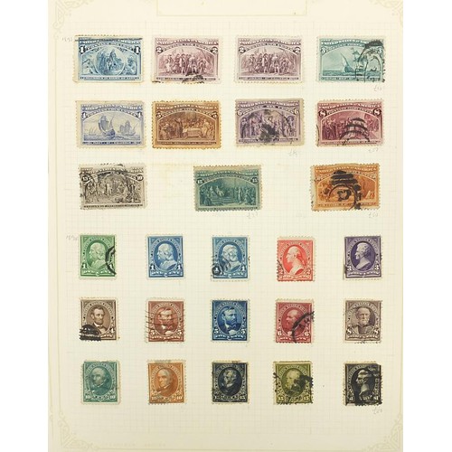 1964 - Collection of very early United States of America stamps arranged on four pages