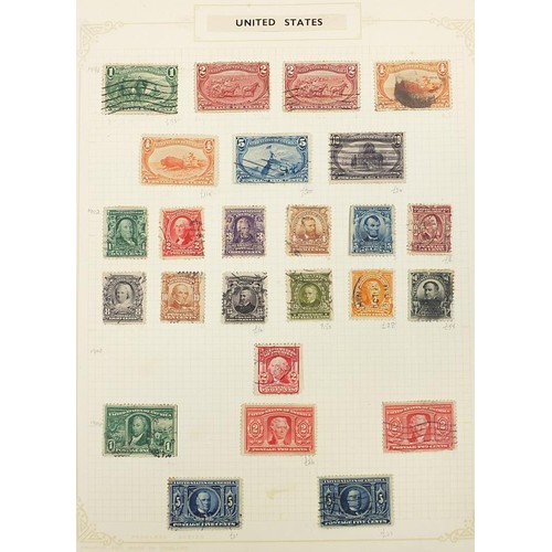 1964 - Collection of very early United States of America stamps arranged on four pages