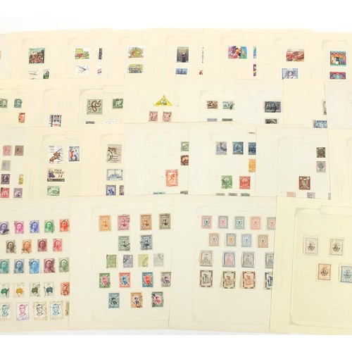 1948 - Foreign letter P stamps including Persia, Peru and Poland arranged on several pages