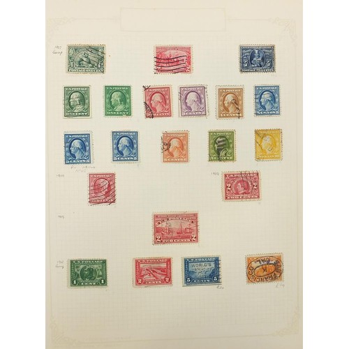 1963 - American stamps including Due's and five cents label arranged on five pages