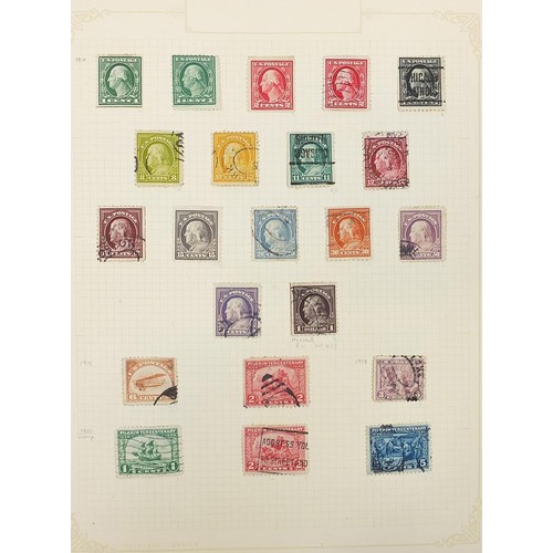 1963 - American stamps including Due's and five cents label arranged on five pages