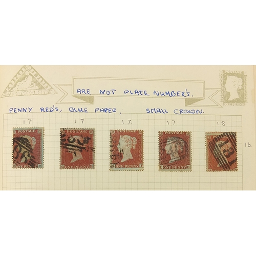 1918 - Victorian and later British stamps arranged in an album including pages of Penny Reds and Festival o... 