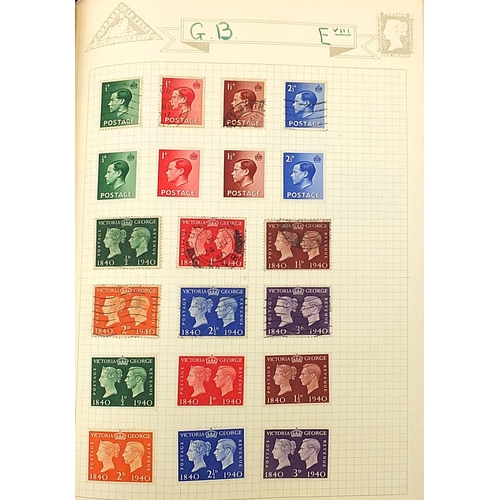 1918 - Victorian and later British stamps arranged in an album including pages of Penny Reds and Festival o... 