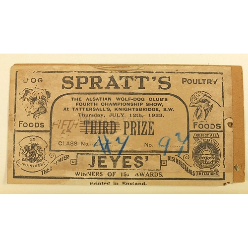 531 - Collection of dog show related ephemera including a large collection of dog show prize labels includ... 