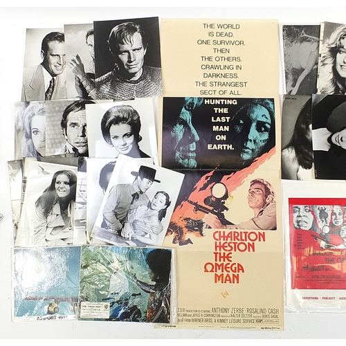 539 - Collection of vintage and later film stills and lobby cards including The Omega Man and Airport 1975