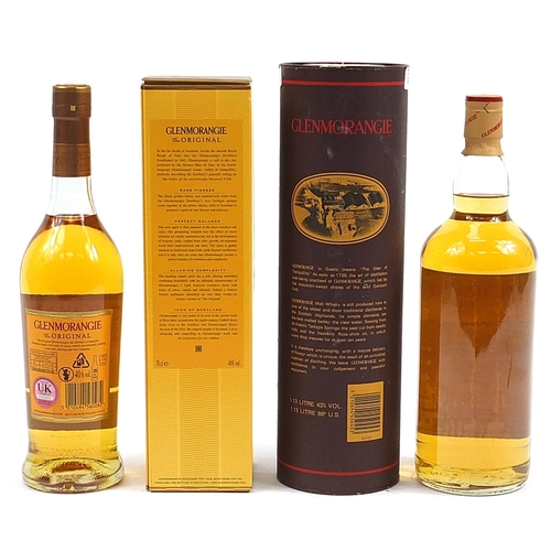 432 - Two bottles of Glenmorangie Scotch whiskey with boxes comprising 10 Years Old and The Original