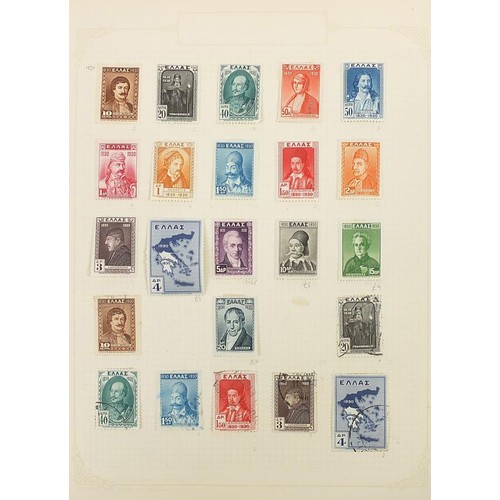 1961 - Greece collection of stamps from early arranged on several pages