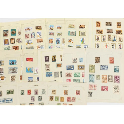 1961 - Greece collection of stamps from early arranged on several pages