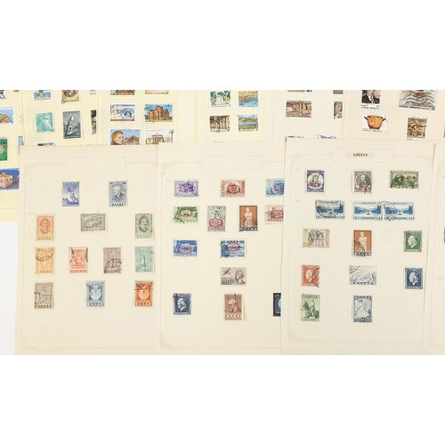 1961 - Greece collection of stamps from early arranged on several pages