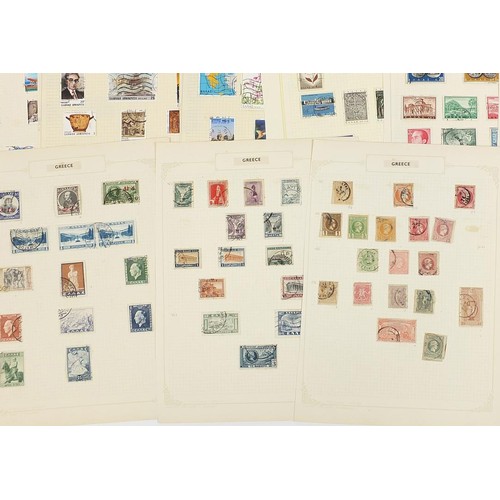 1961 - Greece collection of stamps from early arranged on several pages