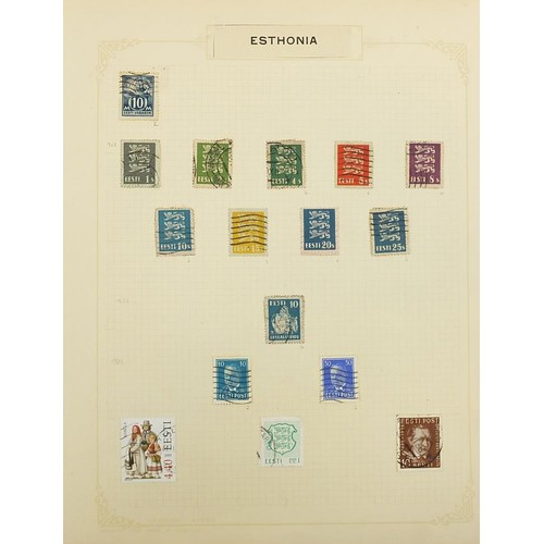 1917 - European countries stamps to including Denmark, Estonia, Finland and Czechoslovakia arranged on seve... 