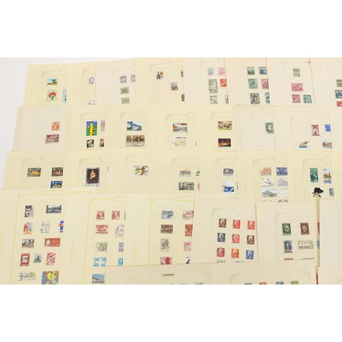 1917 - European countries stamps to including Denmark, Estonia, Finland and Czechoslovakia arranged on seve... 