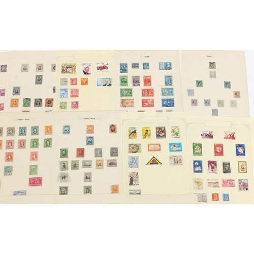 1959 - Latin America collection of stamps including Cuba , Columbia and Costa Rica arranged on several page... 