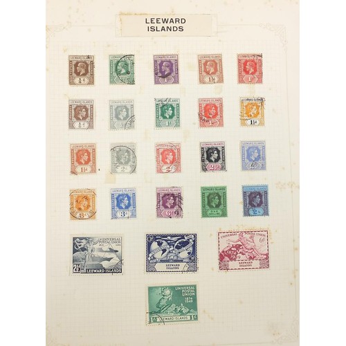 1956 - Commonwealth stamps Jamaica, Leeward Islands and British Levant arranged on several pages