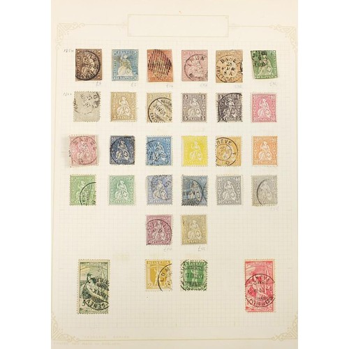 1943 - Switzerland collection of stamps from early including Pro Juventute arranged on several pages