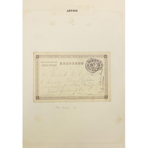 1909 - Japan stamps including a cover arranged on several pages