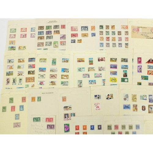 1911 - Commonwealth letters M and N, Monserrat, Morocco Agency, Newfoundland and Nigeria stamps arranged on... 