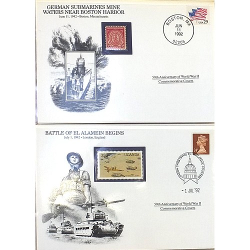 1972 - Fiftieth Anniversary of World War II, collection of commemorative covers arranged in three albums