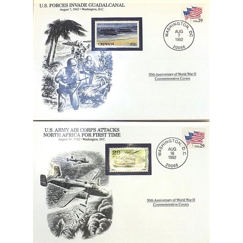 1972 - Fiftieth Anniversary of World War II, collection of commemorative covers arranged in three albums