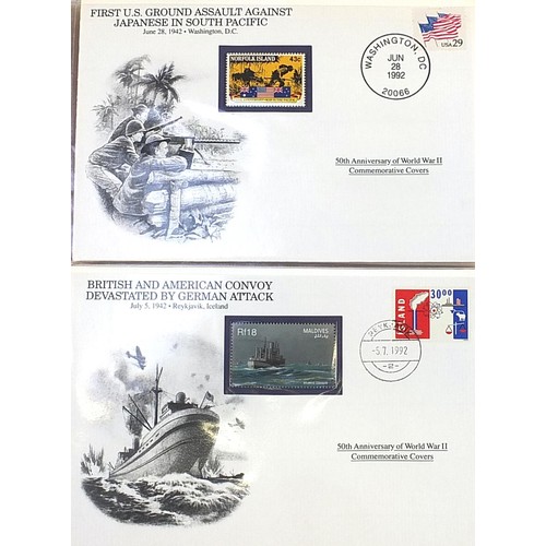 1972 - Fiftieth Anniversary of World War II, collection of commemorative covers arranged in three albums