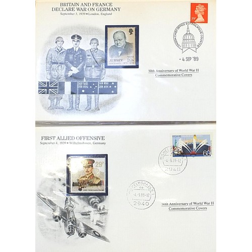 1972 - Fiftieth Anniversary of World War II, collection of commemorative covers arranged in three albums